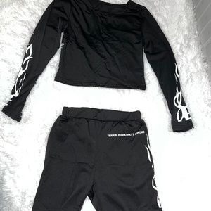 2 pc biker short set
